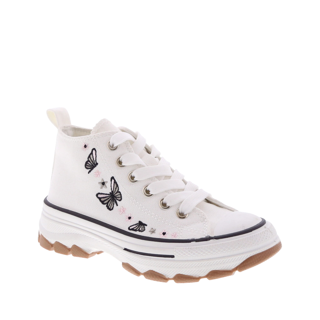 Butterfly Canvas Lace Up Sneaker (WHITE)