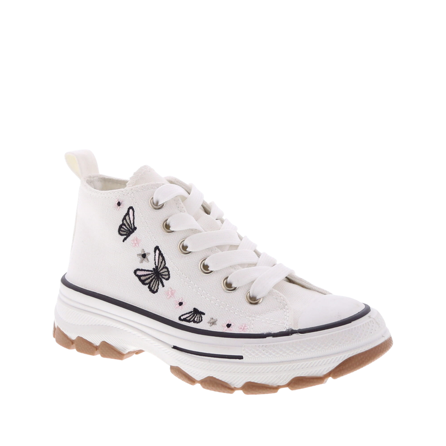 Butterfly Canvas Lace Up Sneaker (WHITE)