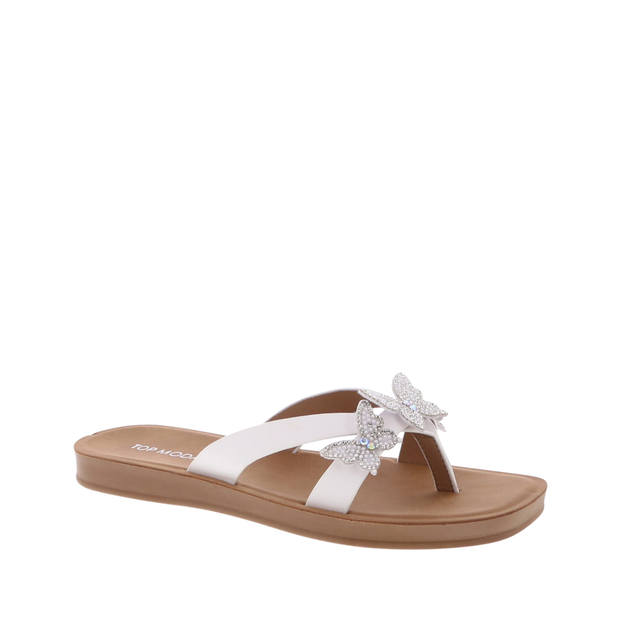 3Butterfly Flip-Flop Sandal (WHITE)