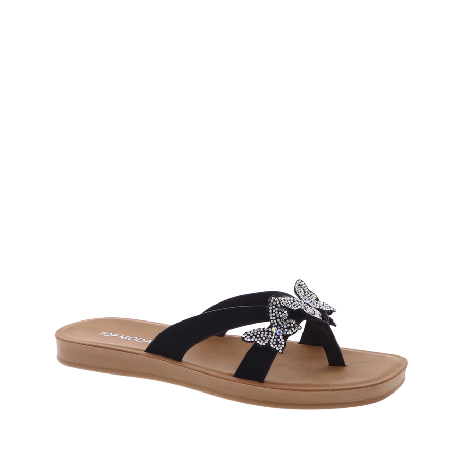 3Butterfly Flip-Flop Sandal (BLACK)