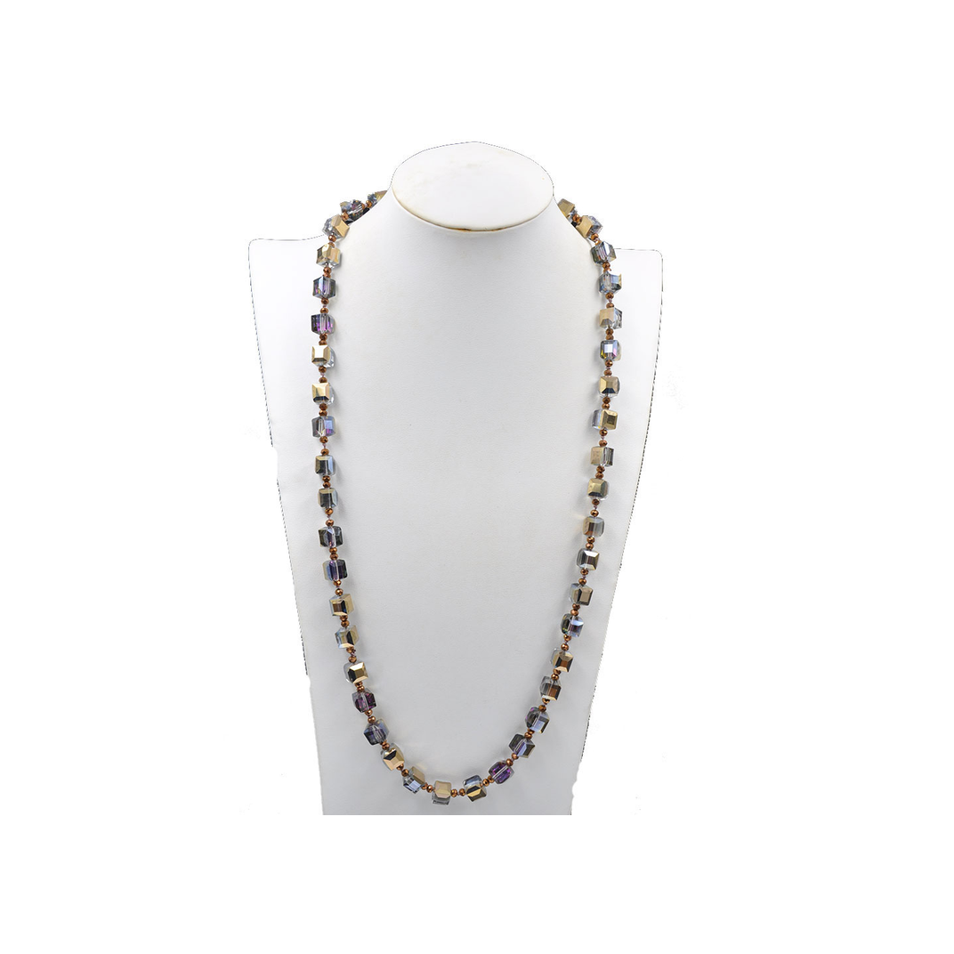 Cube Crystal Bead Necklace