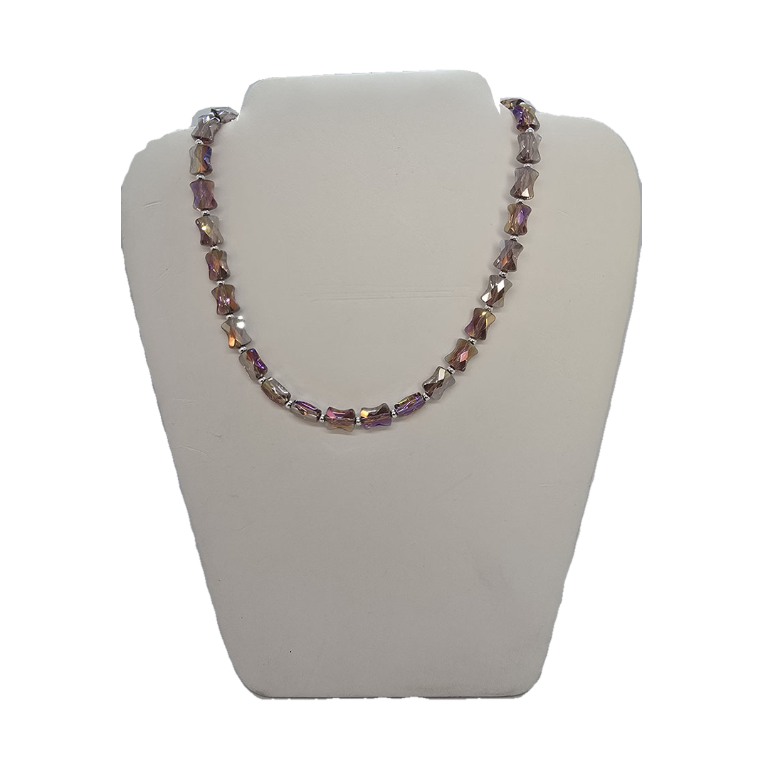 Pink Crystal Bead Necklace