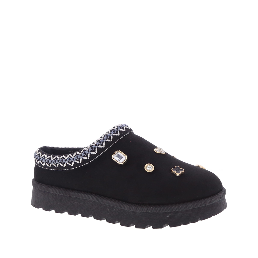 Clover Charm Clog Slipper (BLACK)