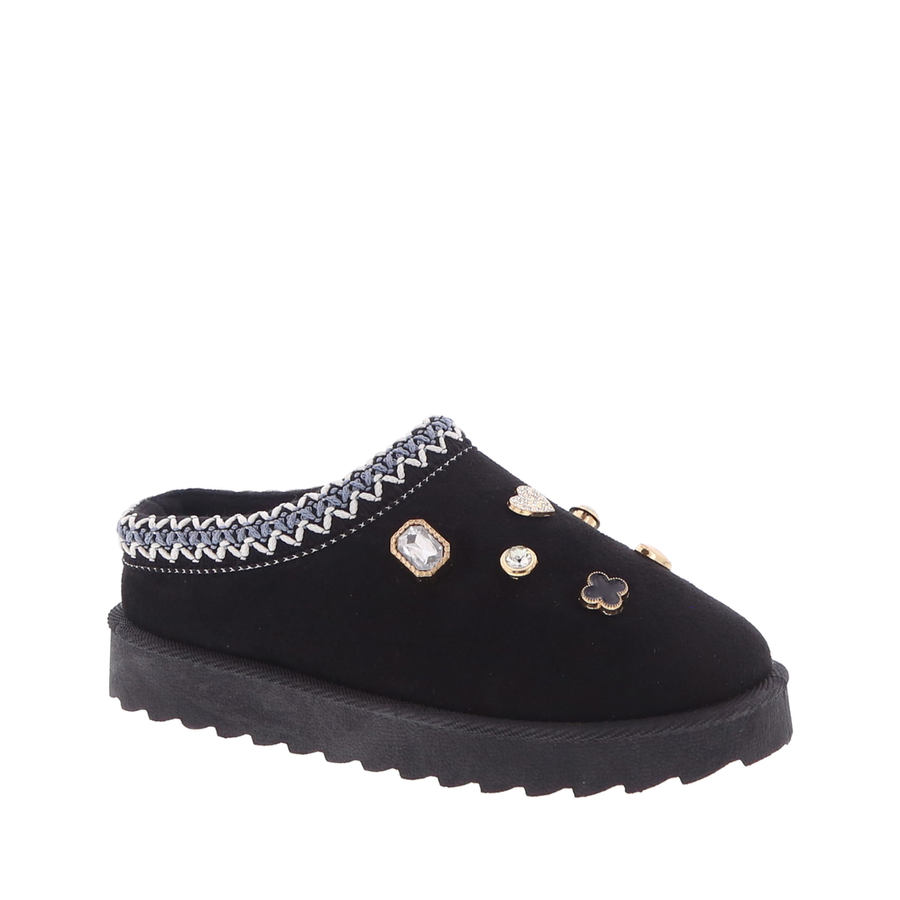 Clover Charm Kids Clog Slipper (BLACK)