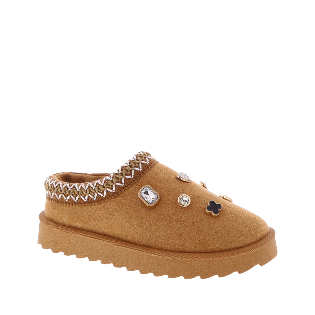 Clover Charm Kids Clog Slipper (TAN)