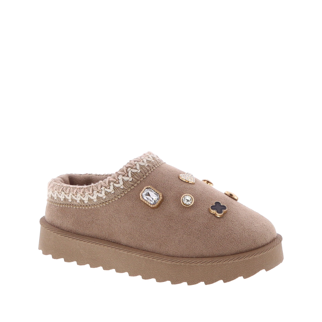 Clover Charm Kids Clog Slipper (TAUPE)