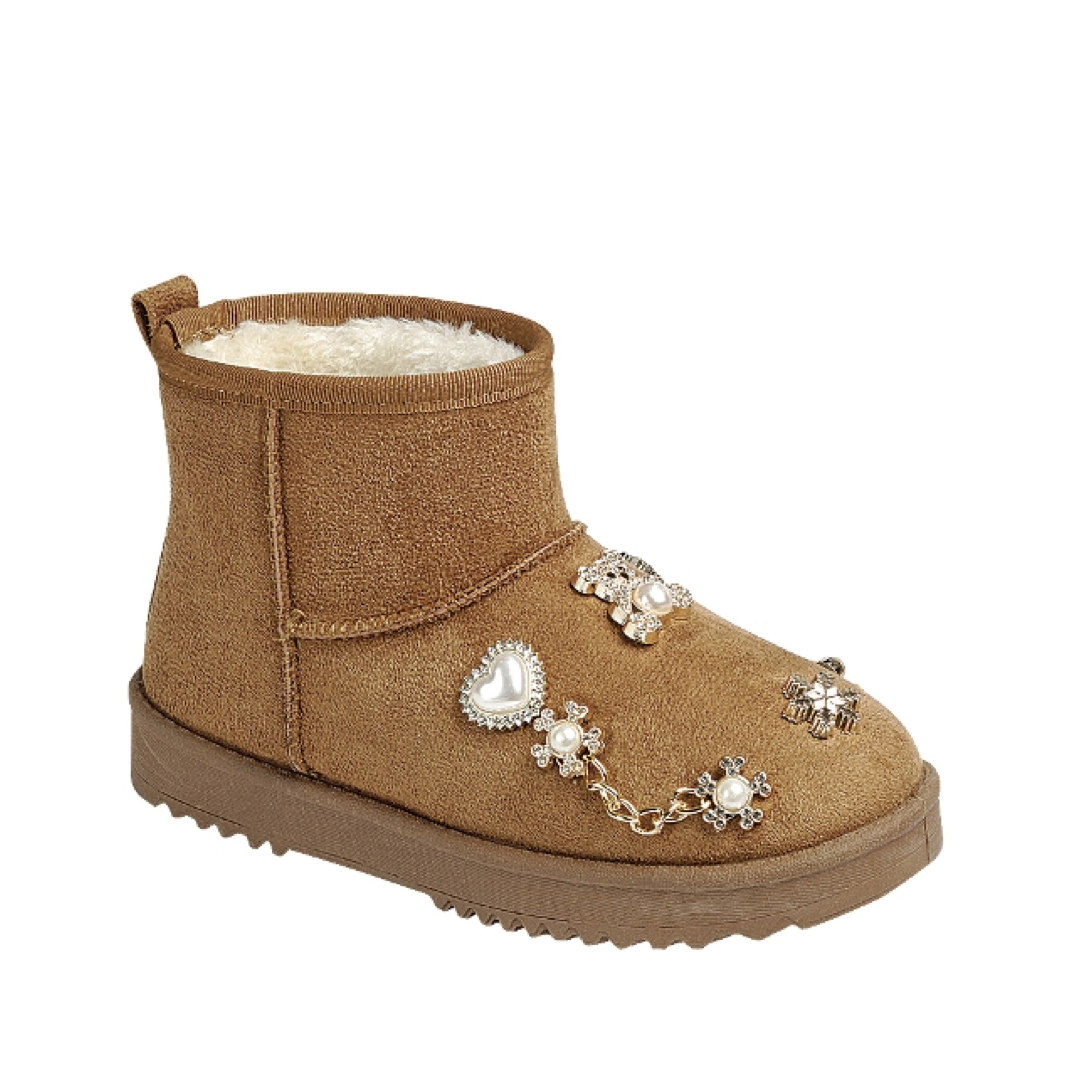 Charm Slip-On Kids Snow Boot (TAN)