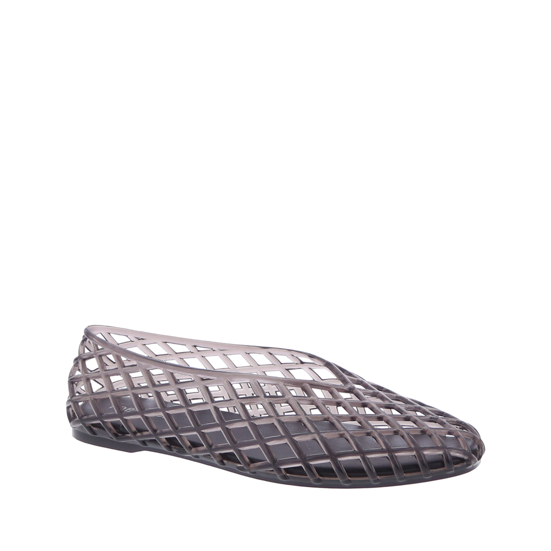 Caged V-Cut Jelly Flat (BLACK)