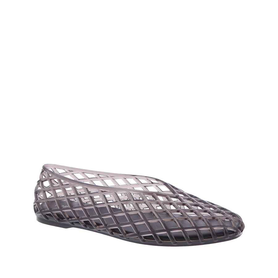Caged V-Cut Jelly Flat (BLACK)
