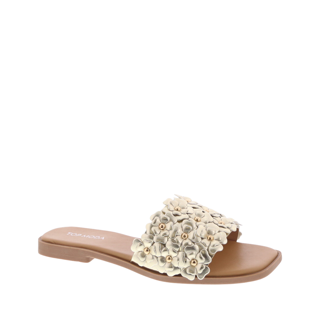 3D Flower Sli-On Sandal (GOLD)