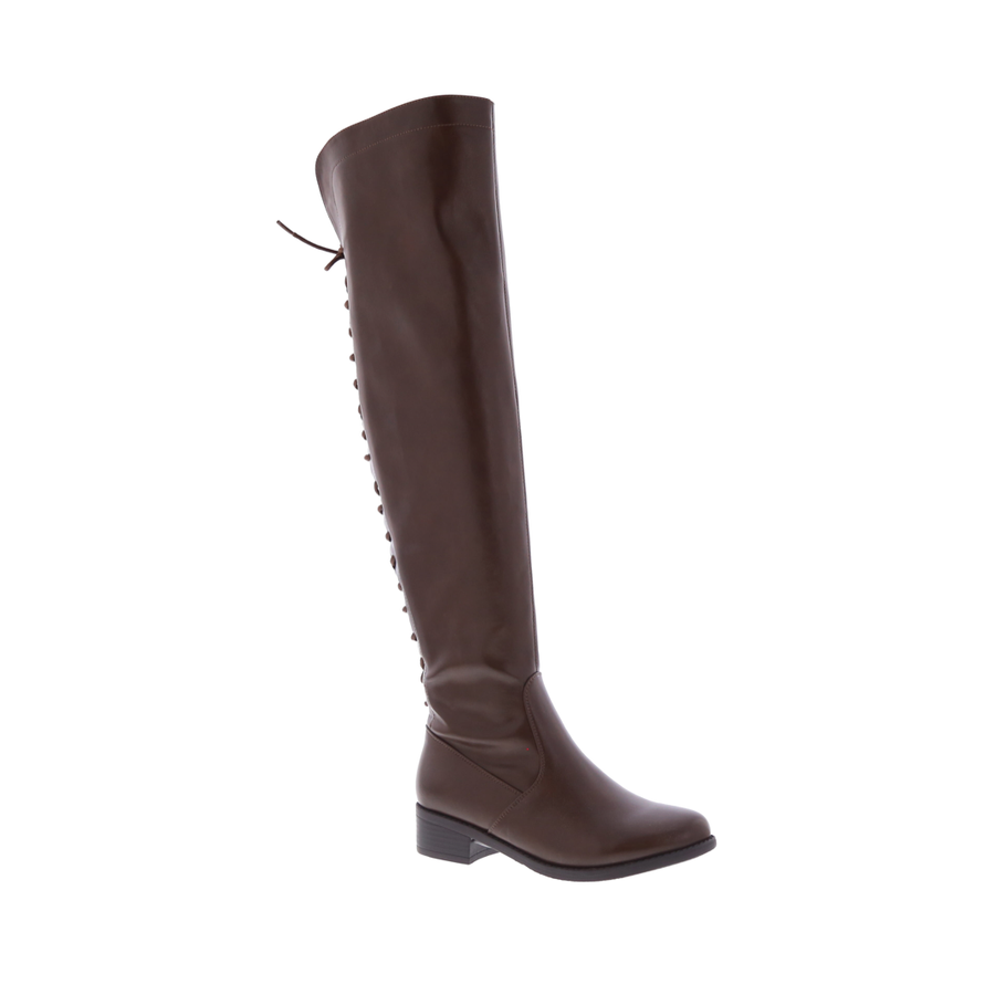 Back Lace Up OTK Boot (BROWN)