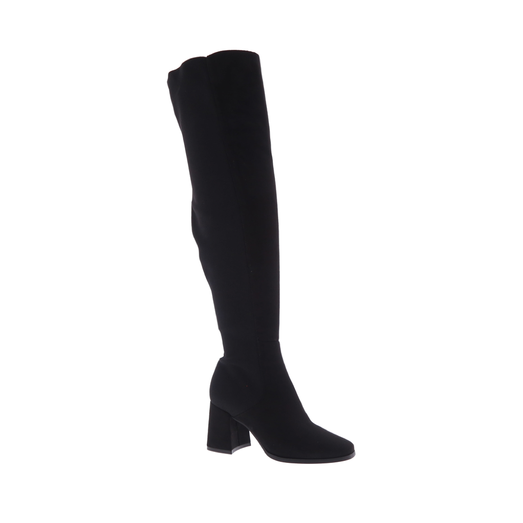 Mid-Block Heel Thigh-High Dress Boot (BLACK)