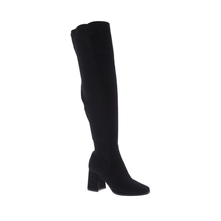 Mid-Block Heel Thigh-High Dress Boot (BLACK)