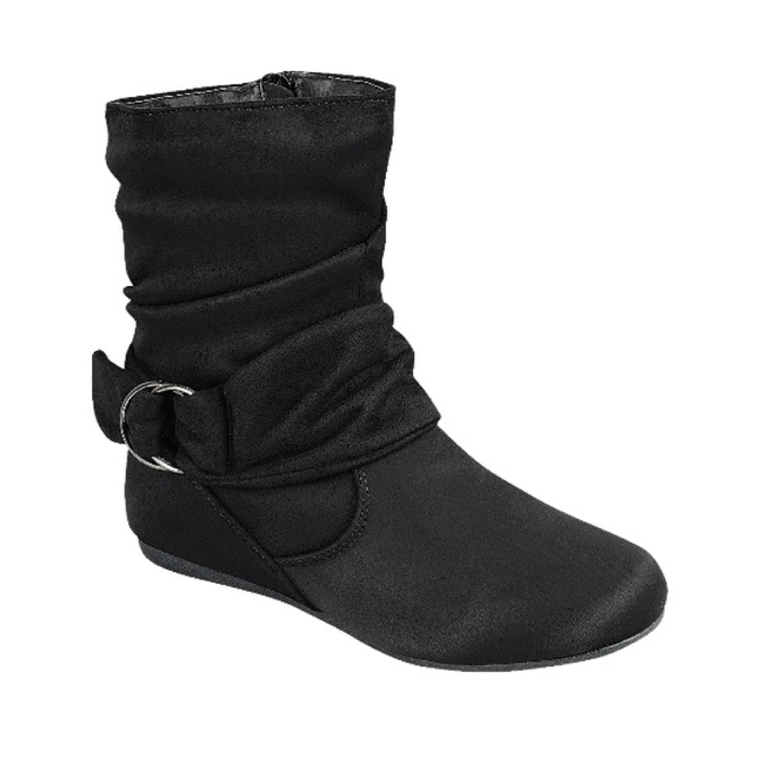 Slide Buckle Ankle Boot (BLACK)