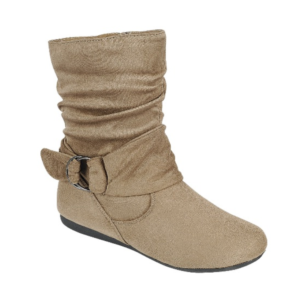 Slide Buckle Ankle Boot (TAUPE)