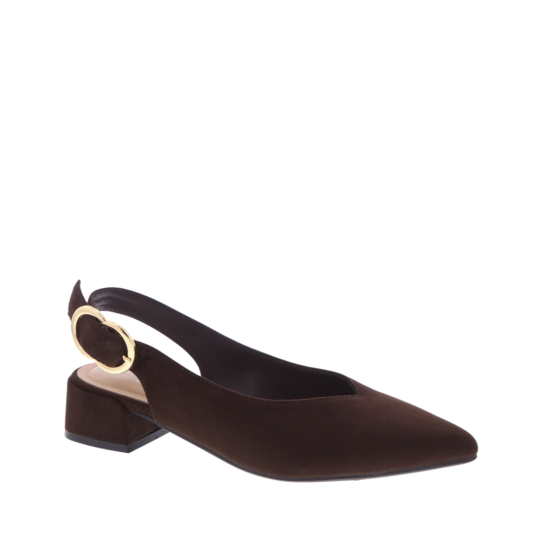 V-Cut Slingback Dress Flat (BROWN)