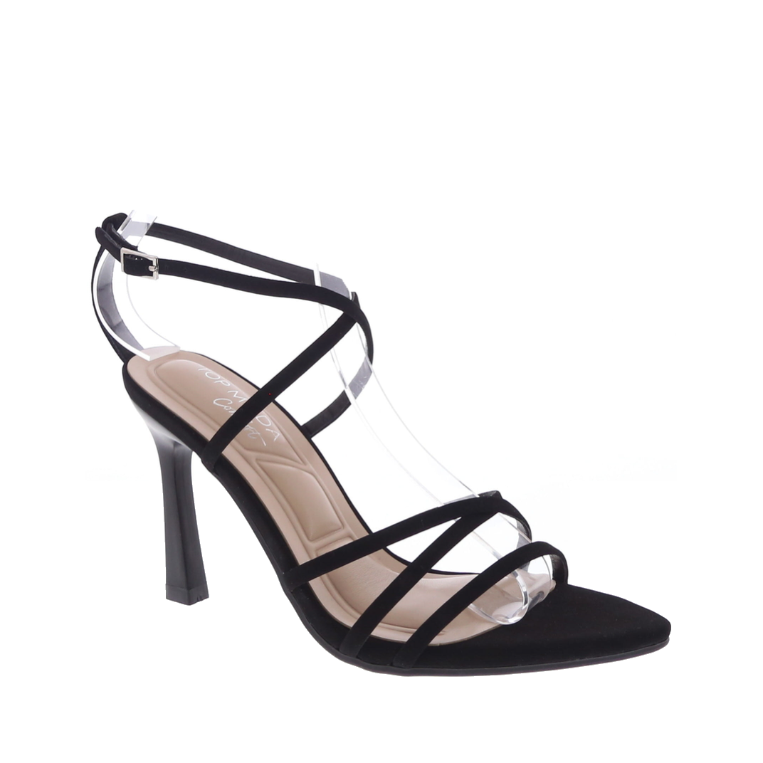 Strappy Stiletto Pointed Dress Sandal (BLACK)