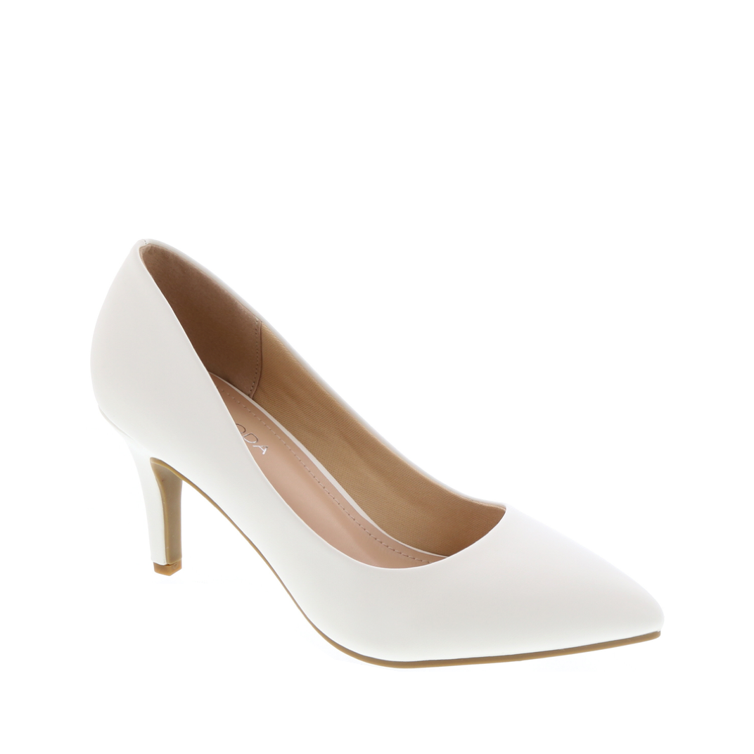Classic Kitten Heel Pointed Pump (WHITE)