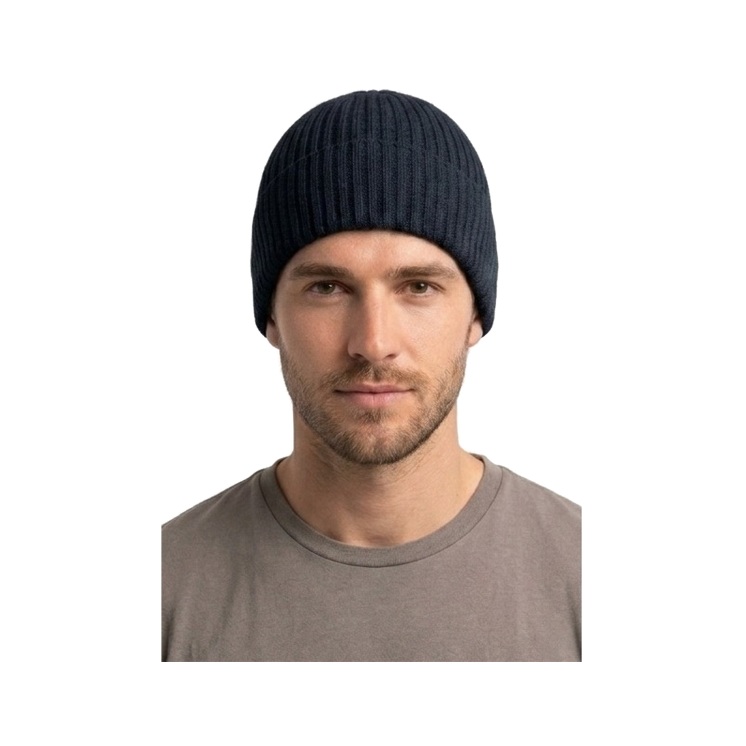 Ribbed Cuff Beanie (NAVY)