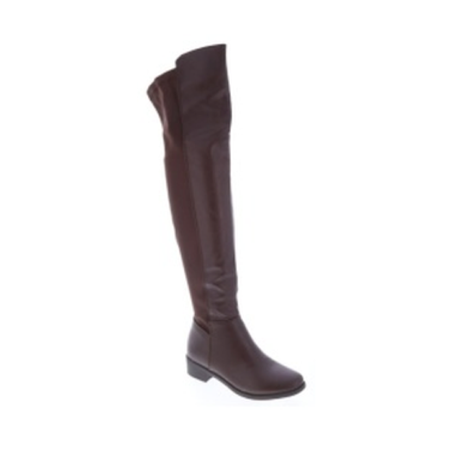 Back Elastic Suede OTK Boot (BROWN)