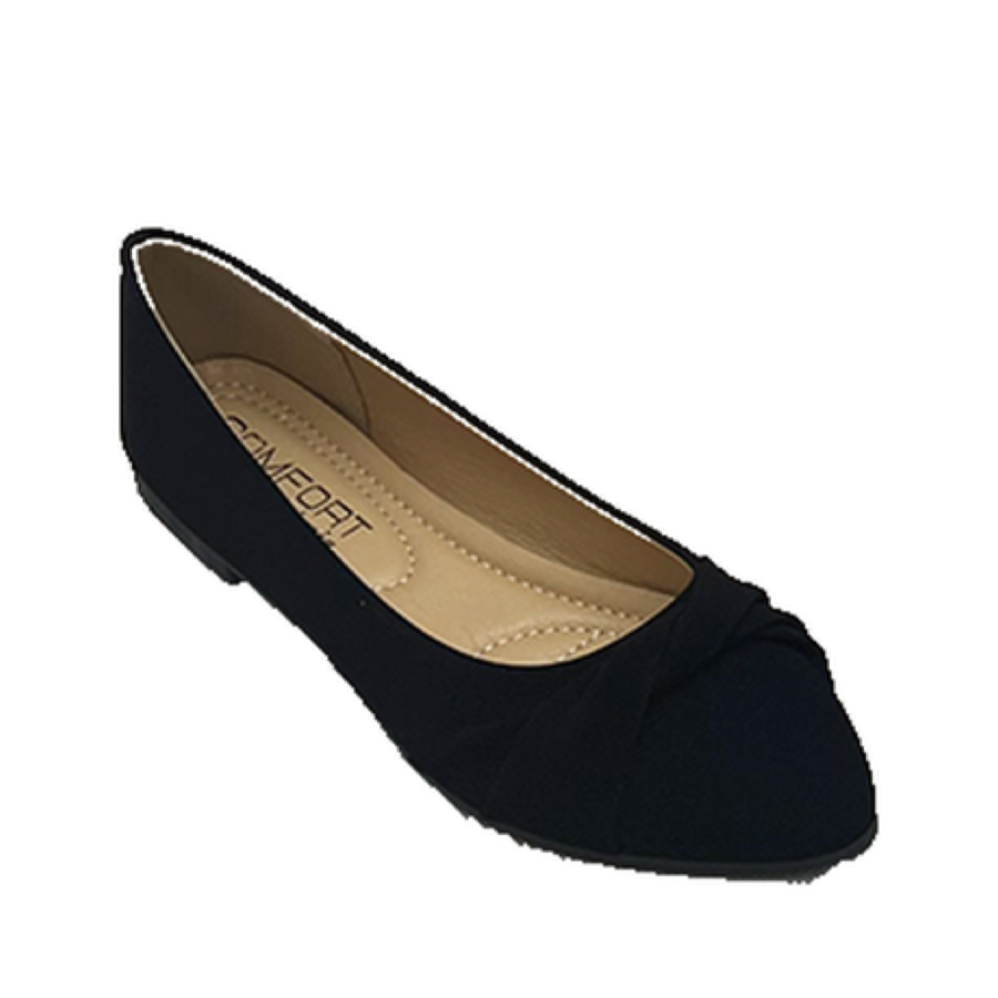Knotted Accent Dress Flat (BLACK)