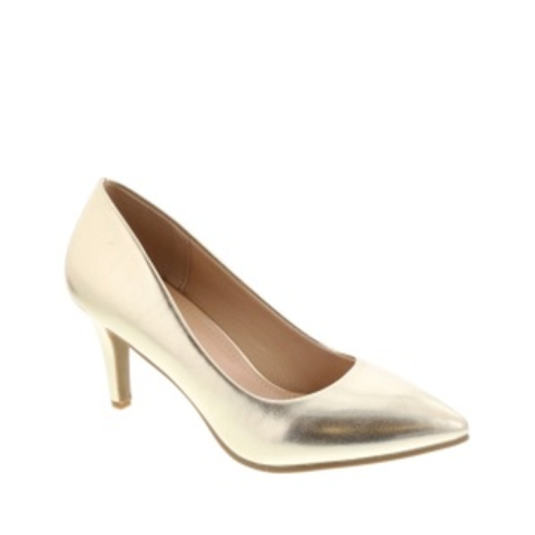 Classic Kitten Heel Pointed Pump (GOLD)