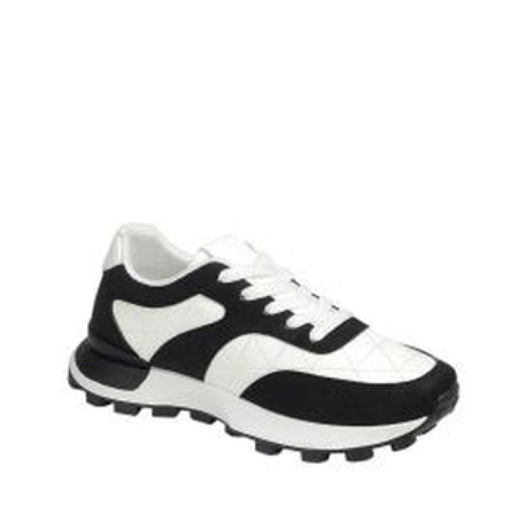 2Color Platform Lug Sole Sneaker (BLACK/WHITE)