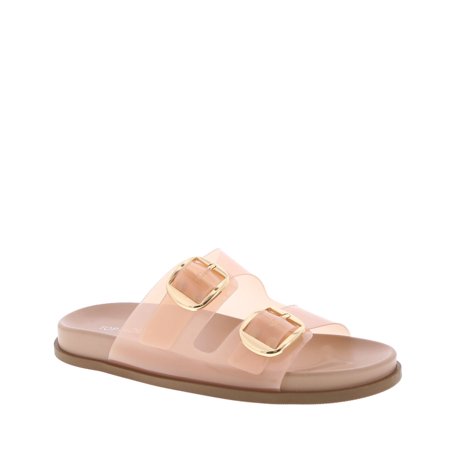 2Buckle Clear Straps Slip-On Sandal (PINK)