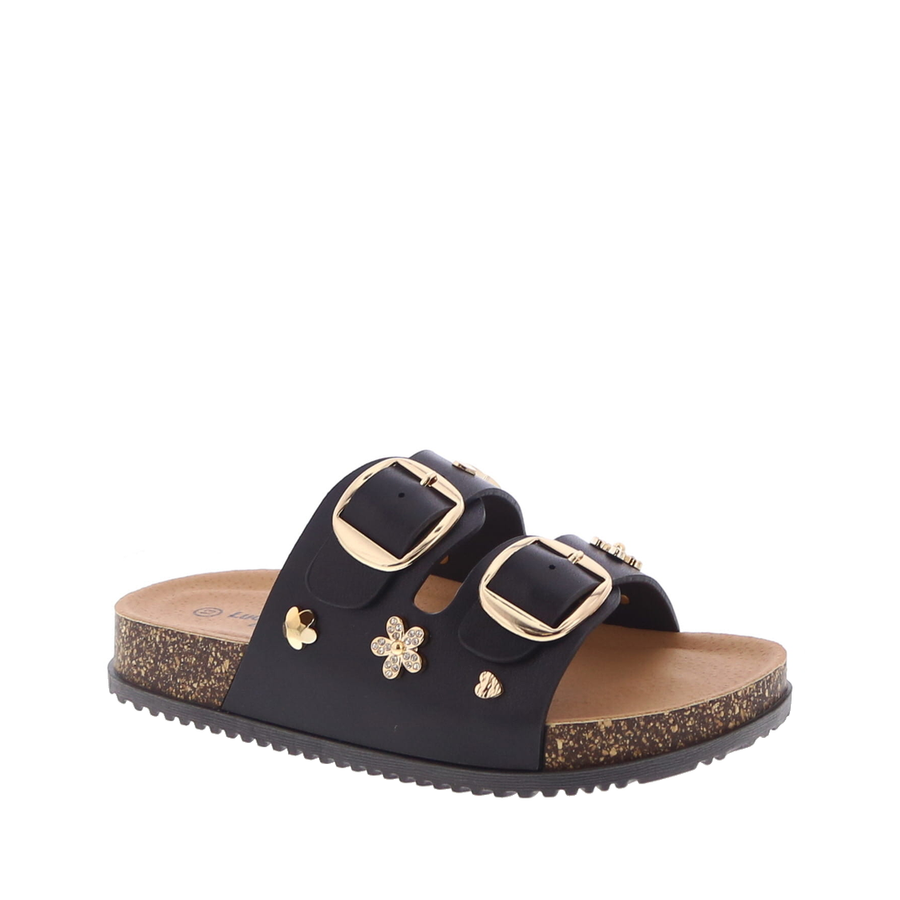2Buckle Charm Casual Kids Sandal (BLACK)