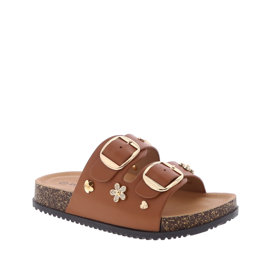 2Buckle Charm Casual Kids Sandal (TAN)