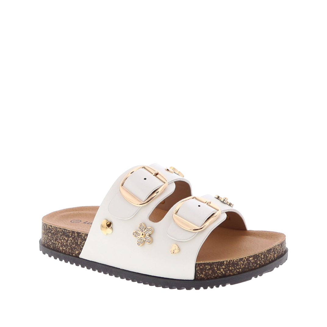 2Buckle Charm Casual Kids Sandal (WHITE)