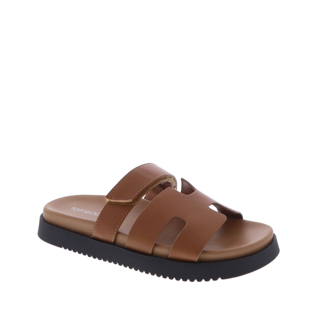 H-Strap Velcro Slip-On Sandal (TAN)