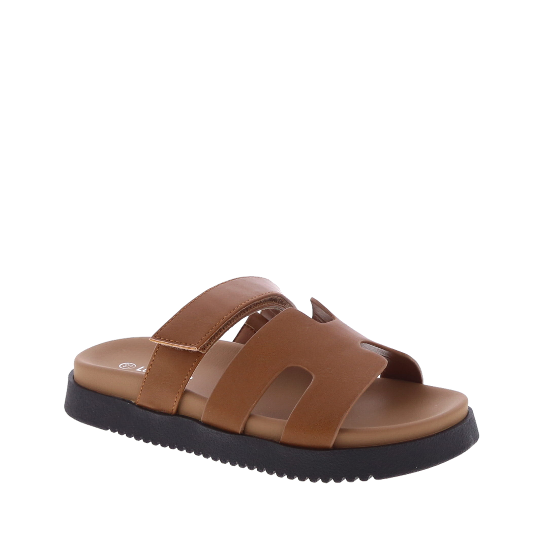 H-Strap Velcro Slip-On Kids Sandal (TAN)