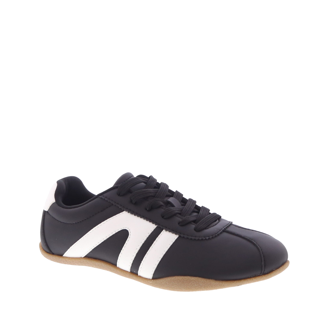 Lace Up Slim Color Block Sneaker (BLACK)