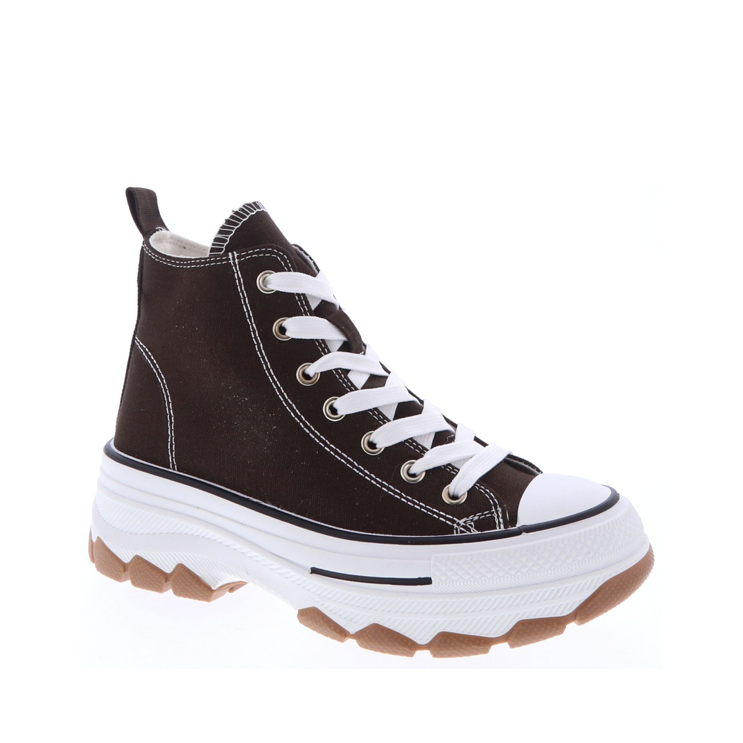 Canvas Lace Up Sporty Sneaker (BROWN)