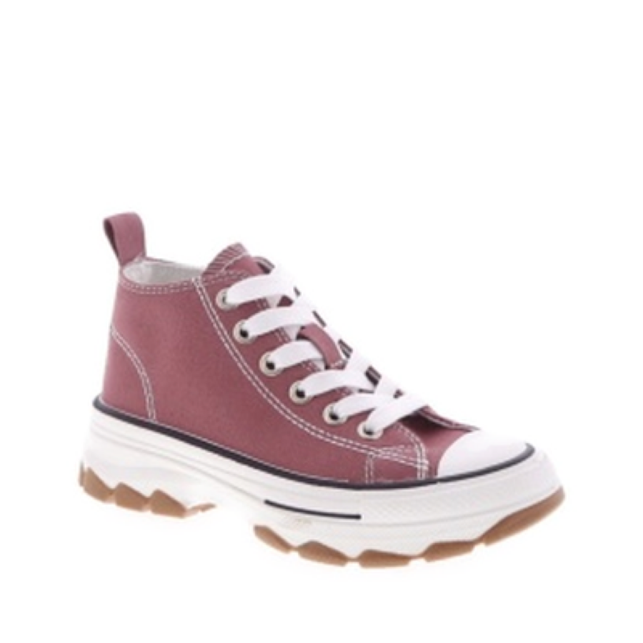 Canvas Lace Up Kids Sporty Sneaker (MAUVE)