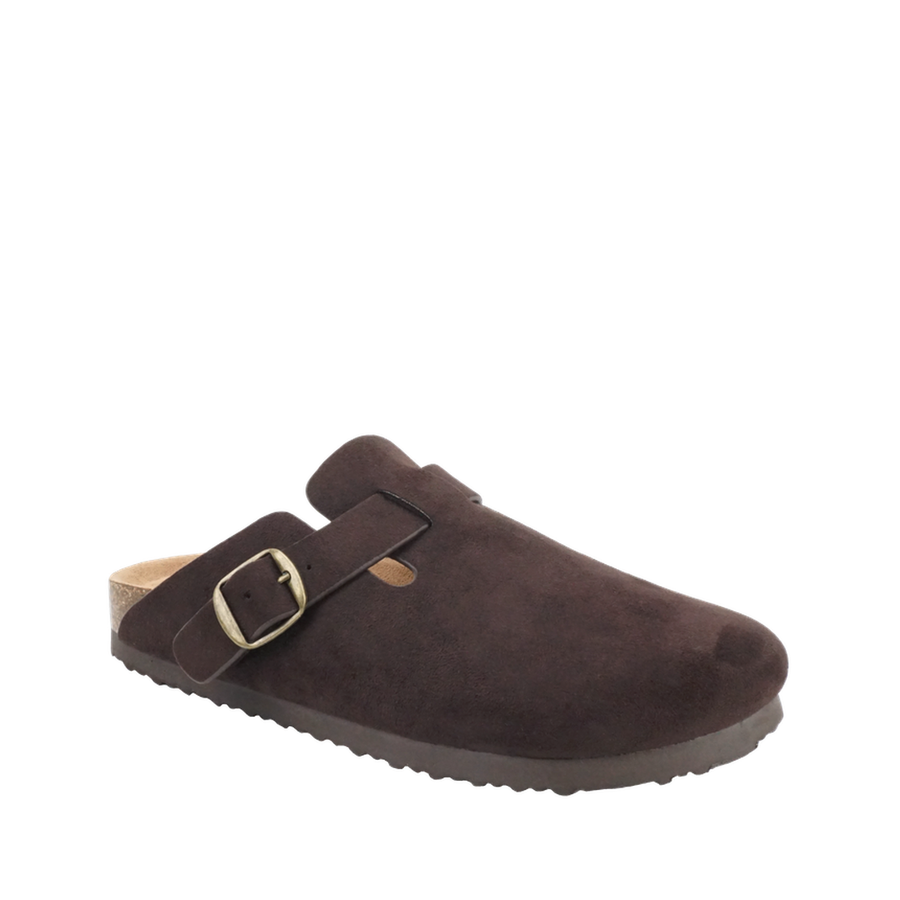 Side Buckle Clog Flat (BROWN)