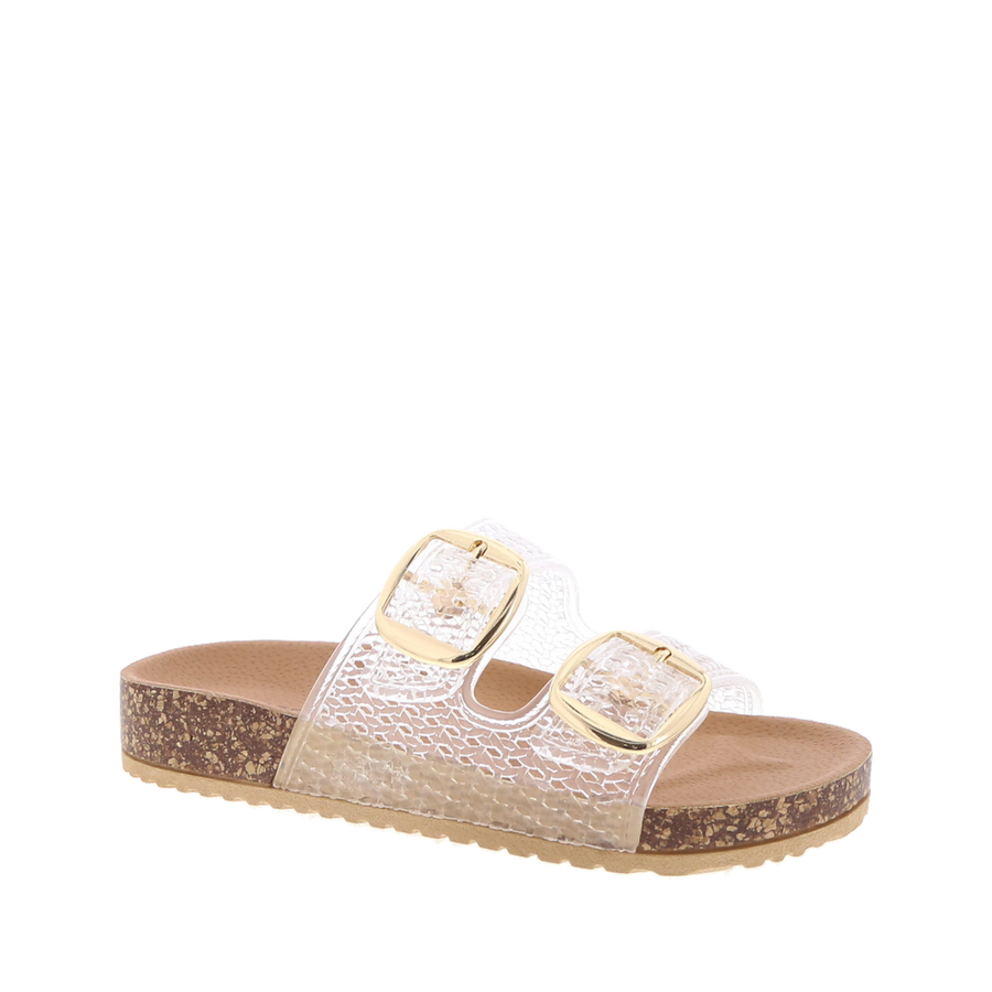 2Buckle Woven Jelly Slip-On Sandal (CLEAR)