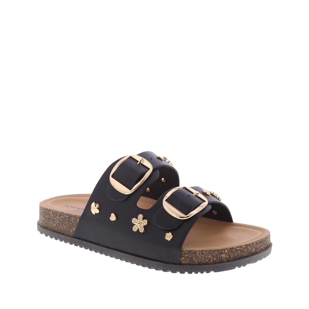 2Buckle Charm Casual Sandal (BLACK)