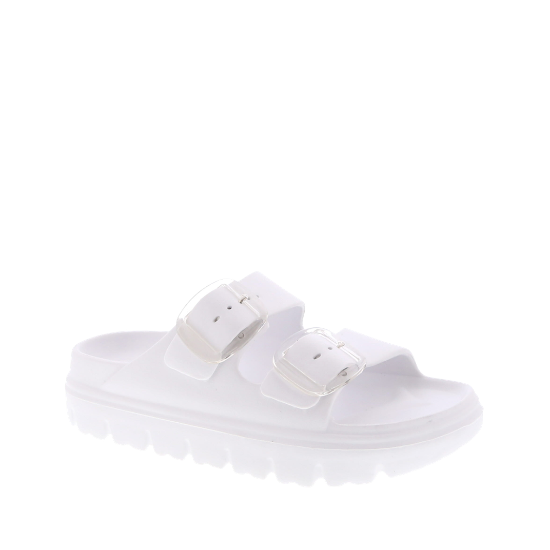 Waterproof 2Buckle Slip-On Sandal (WHITE)