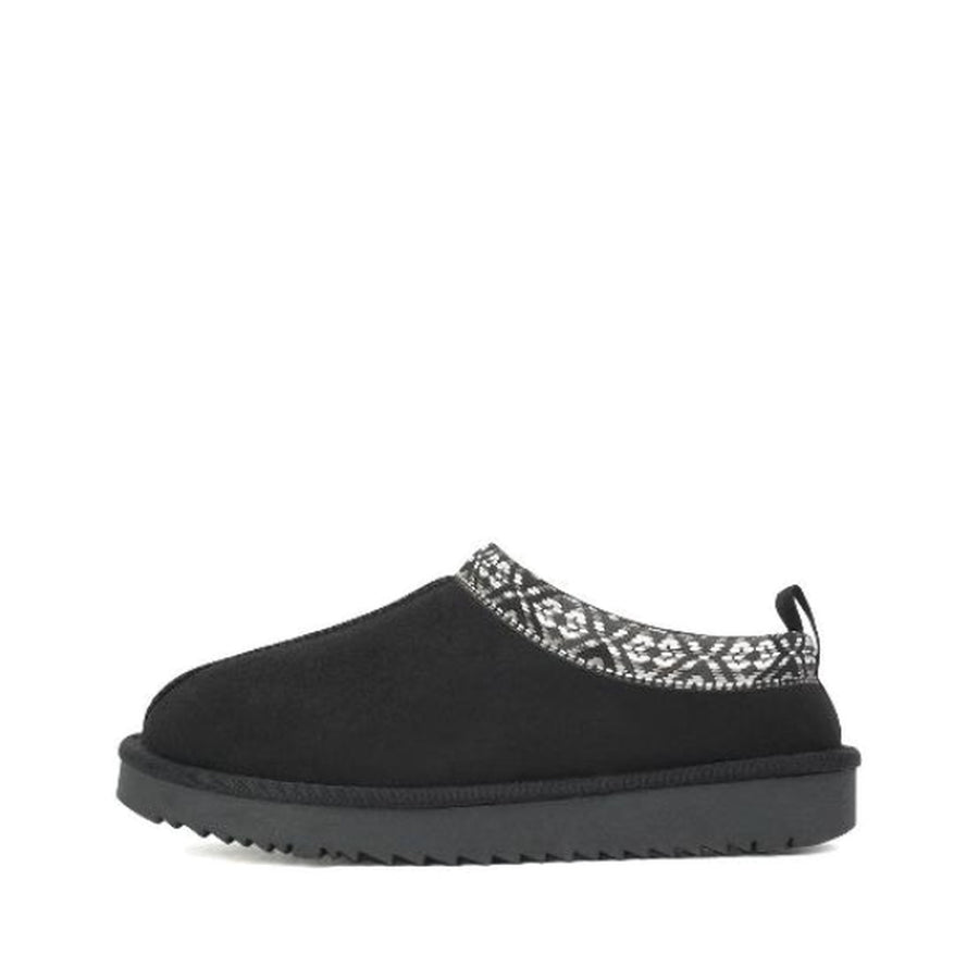 Tribal Lined Clog Slipper (BLACK)