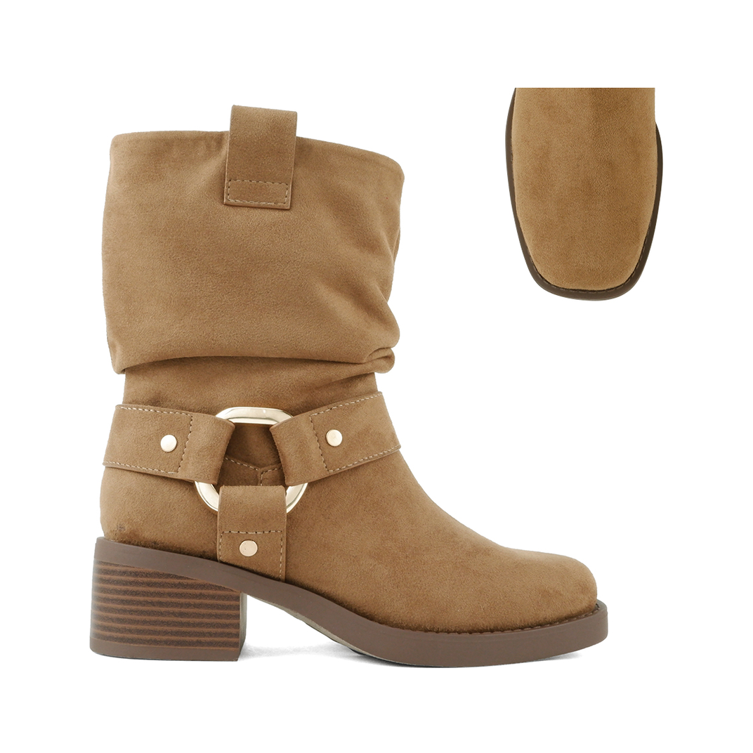 Harness Accent Slouchy Boot (NUTMEG)