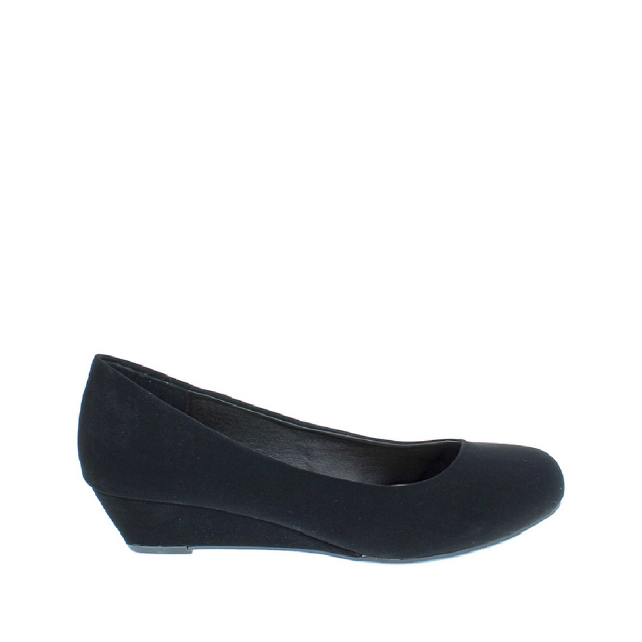 Comfy Everyday Low Wedge Pump (BLACK NUBUCK)
