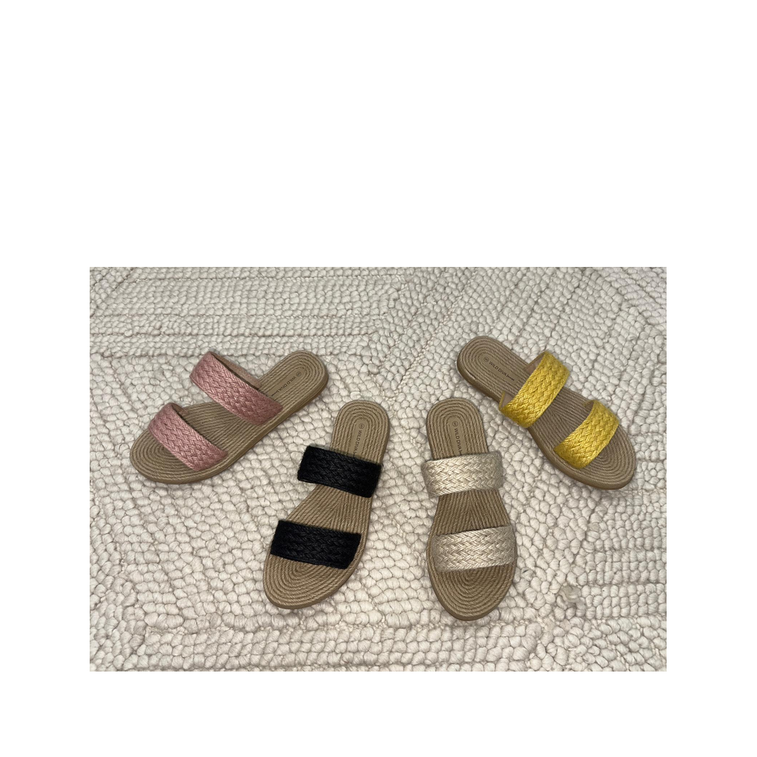 2Raffia Strap Slip-On Sandal (NATURAL JUTE)