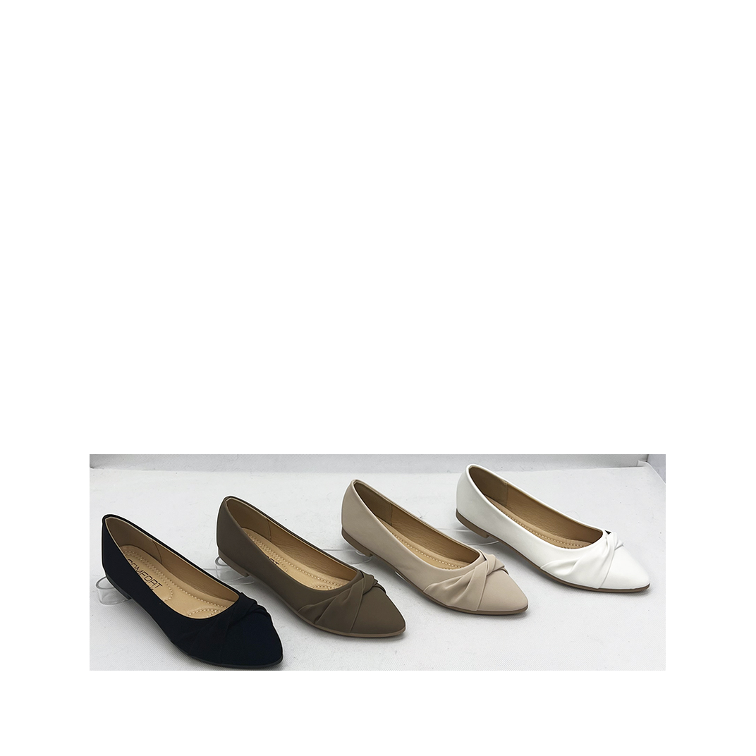 Knotted Accent Dress Flat (WHITE)