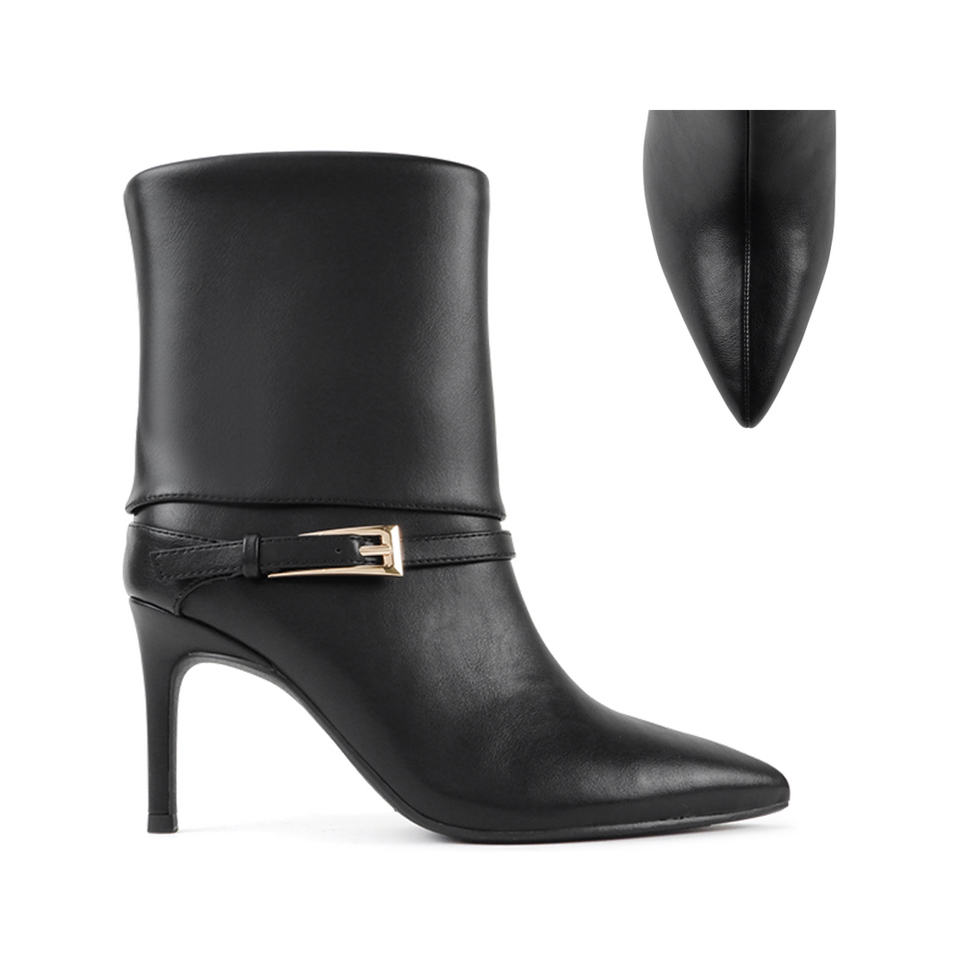 Pointed Toe Stiletto Ankle Boots (BLACK)