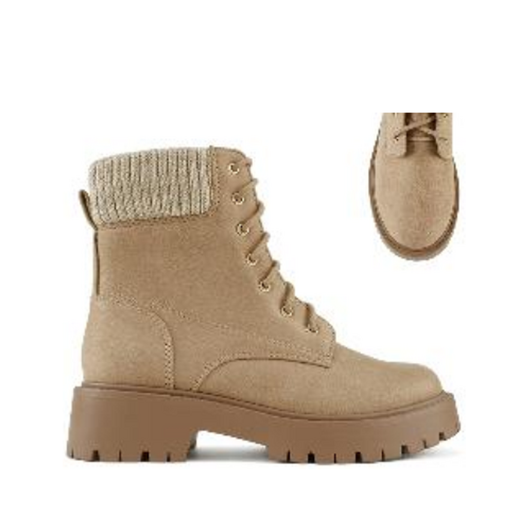 Sweater Top Combat Boot (BLACK)