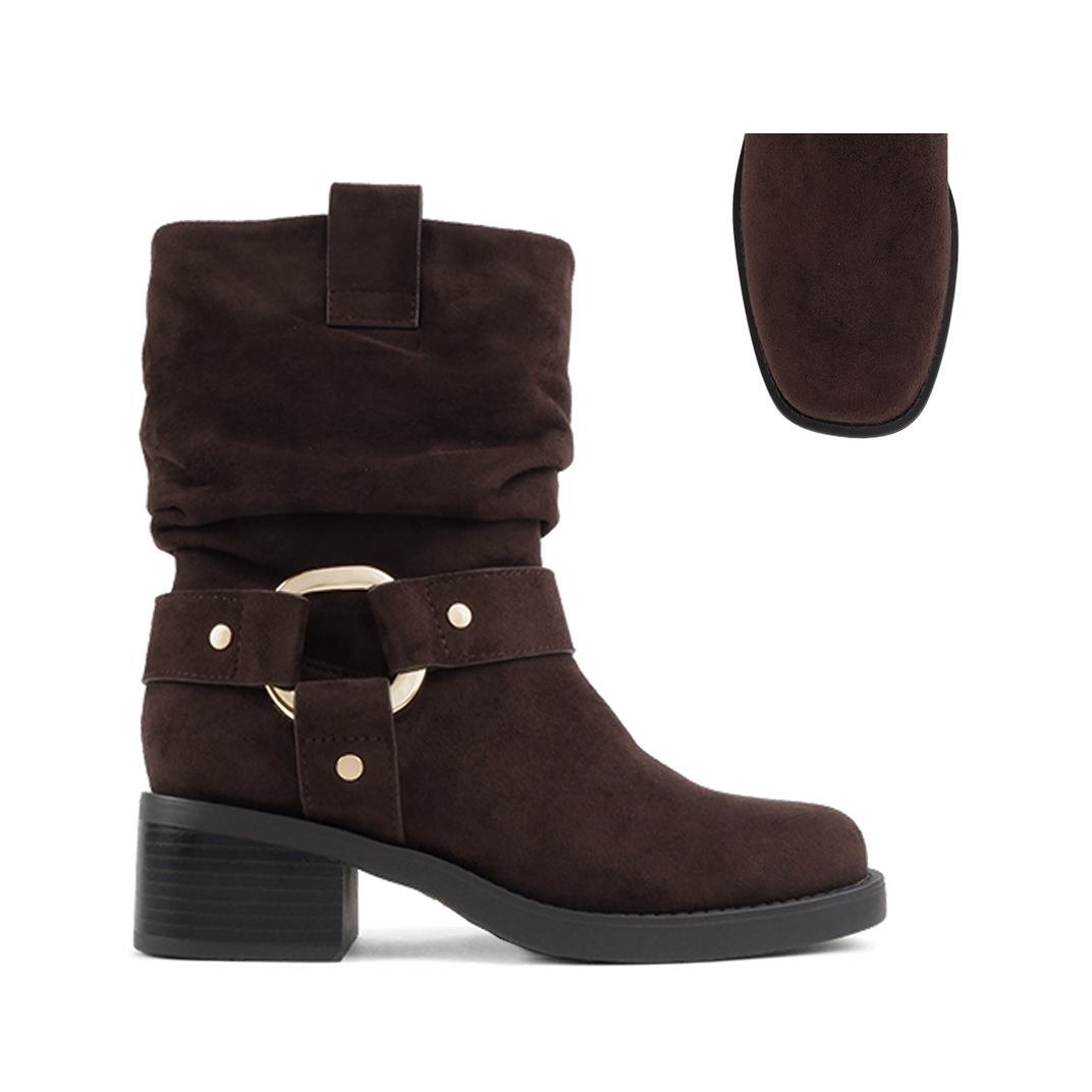 Harness Accent Slouchy Boot (BROWN)