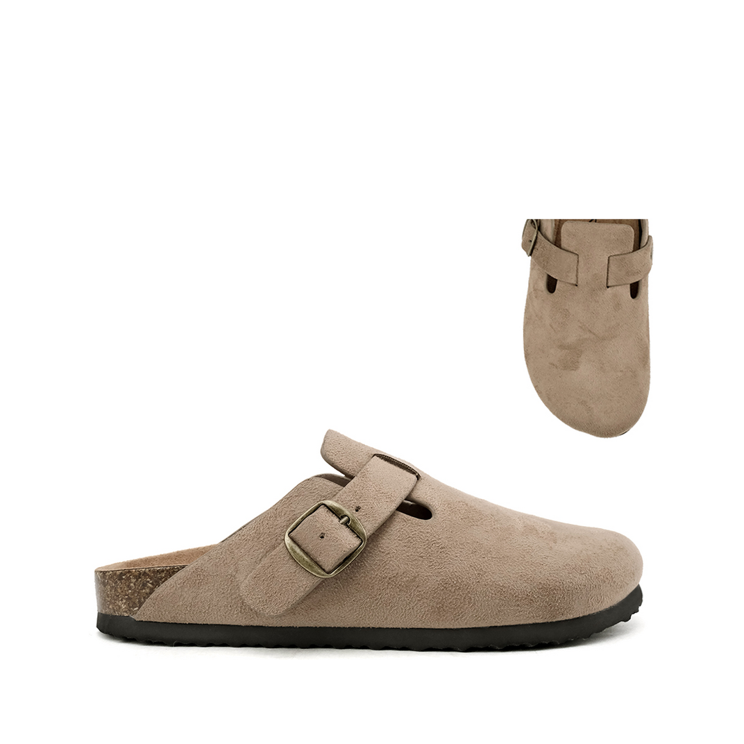 Side Buckle Clog Flat (TAUPE)