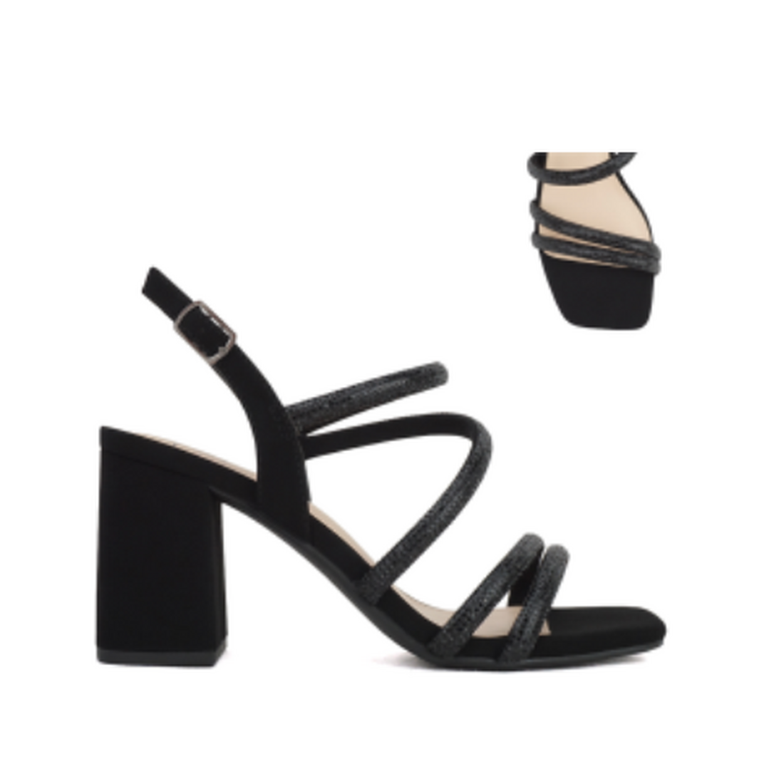 Rhinestone Rope Strappy Dress Shoe (BLACK)